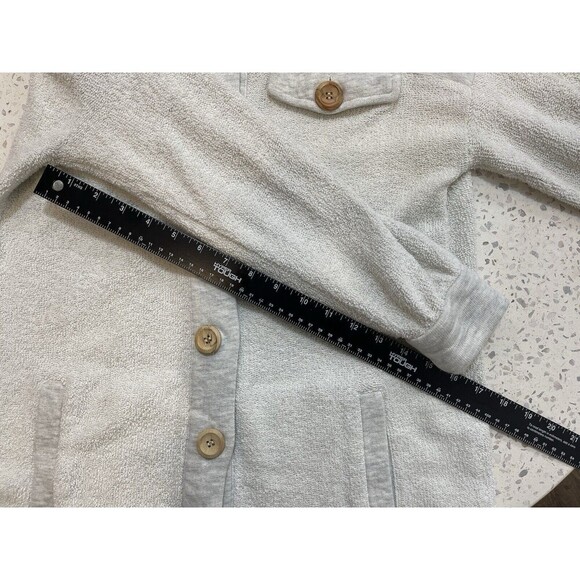 Soft Surroundings Women Small Teri Cloth Grey Jacket Shacket Sweater Nordstrom - Picture 8 of 11